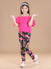 Girls Cotton Floral Printed Jegging